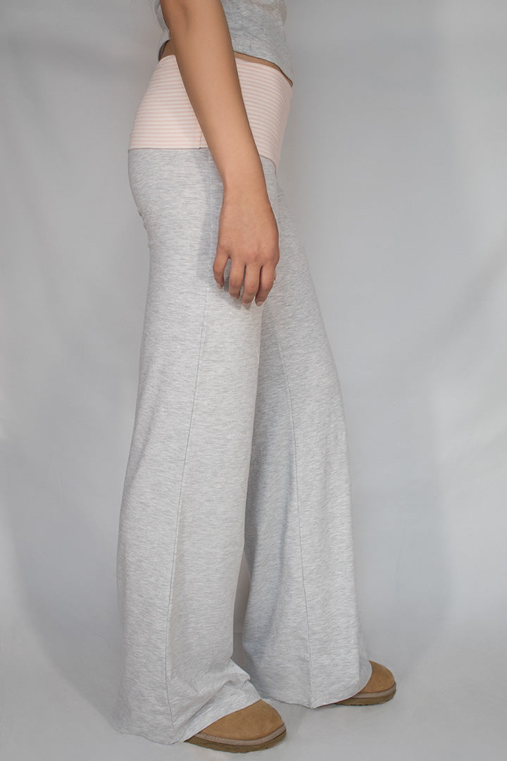 Wide-leg pants with cuffs | Subdued
