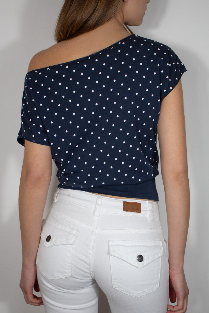 Crop boat neck T-shirt | Subdued