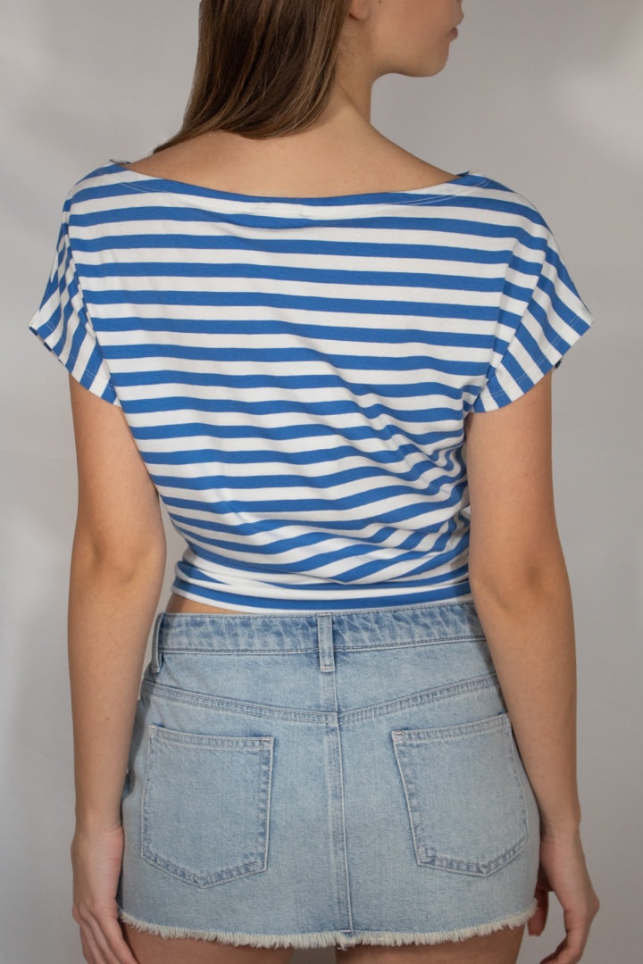 Crop boat neck T-shirt | Subdued