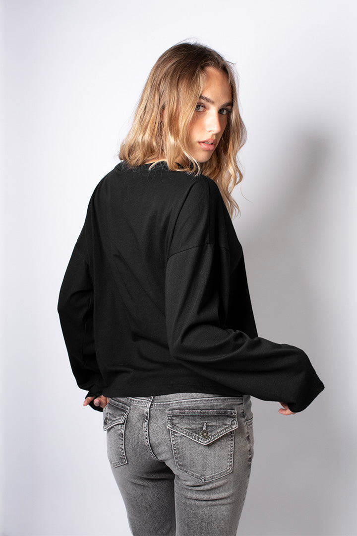 Long-sleeved crew-neck T-shirt | Subdued