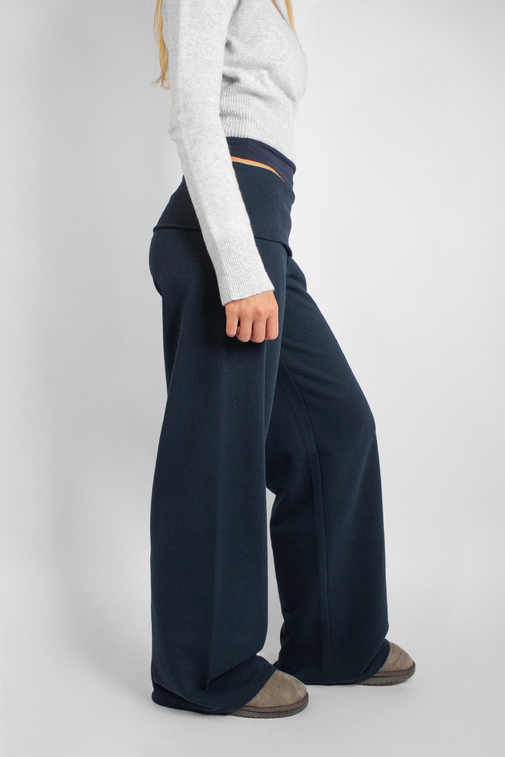 Wide-leg joggers with turn-up | Subdued