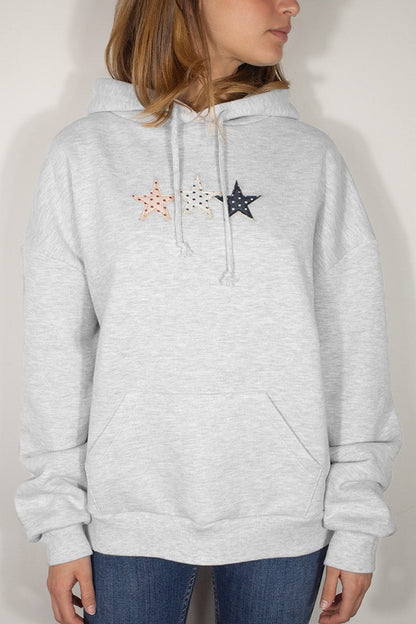 Three-star patch hoodie | Subdued