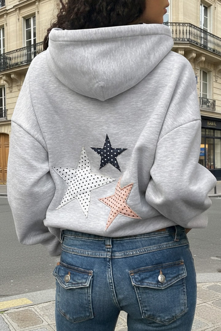 Three-star patch hoodie | Subdued