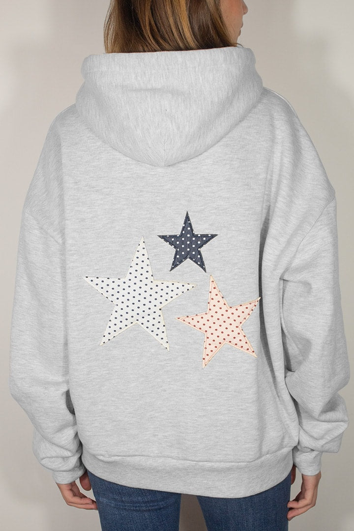 Three-star patch hoodie | Subdued