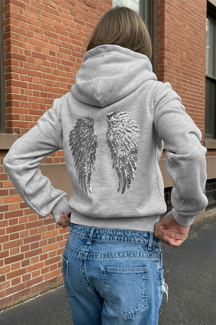 Wings zip-up hoodie | Subdued