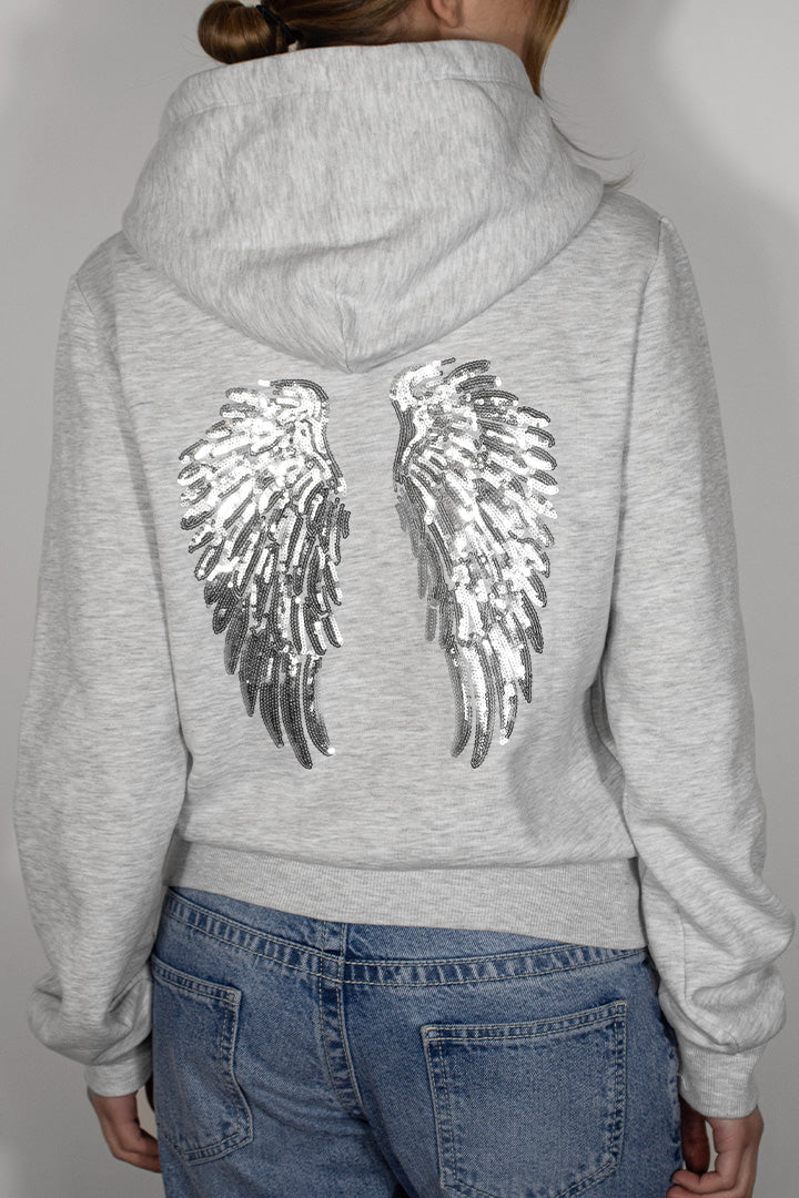 Wings zip-up hoodie | Subdued