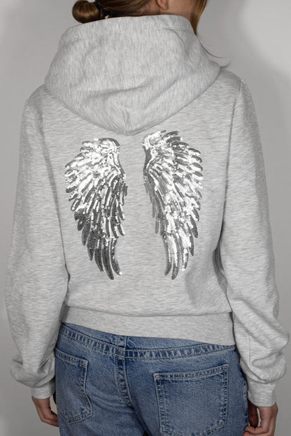 Wings zip-up hoodie | Subdued