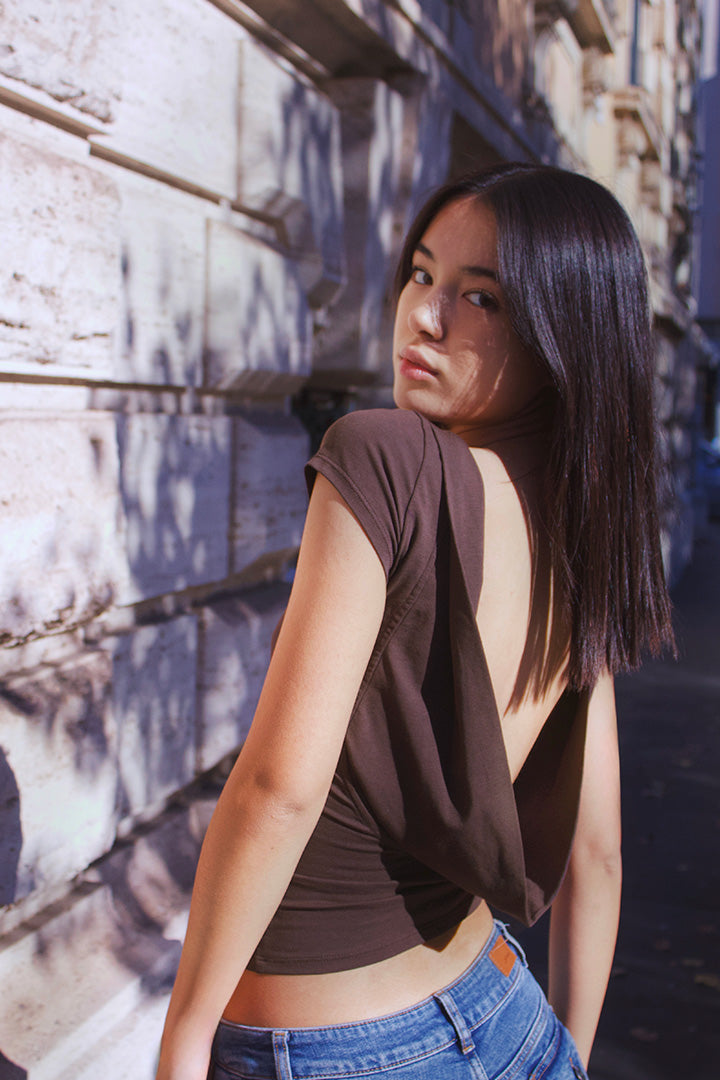 T-shirt with soft back neckline | Subdued
