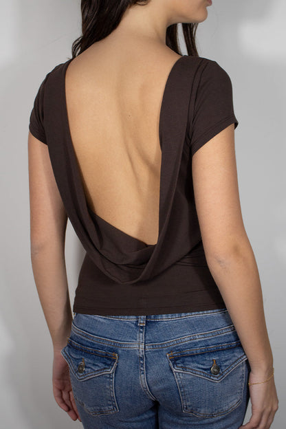 T-shirt with soft back neckline | Subdued