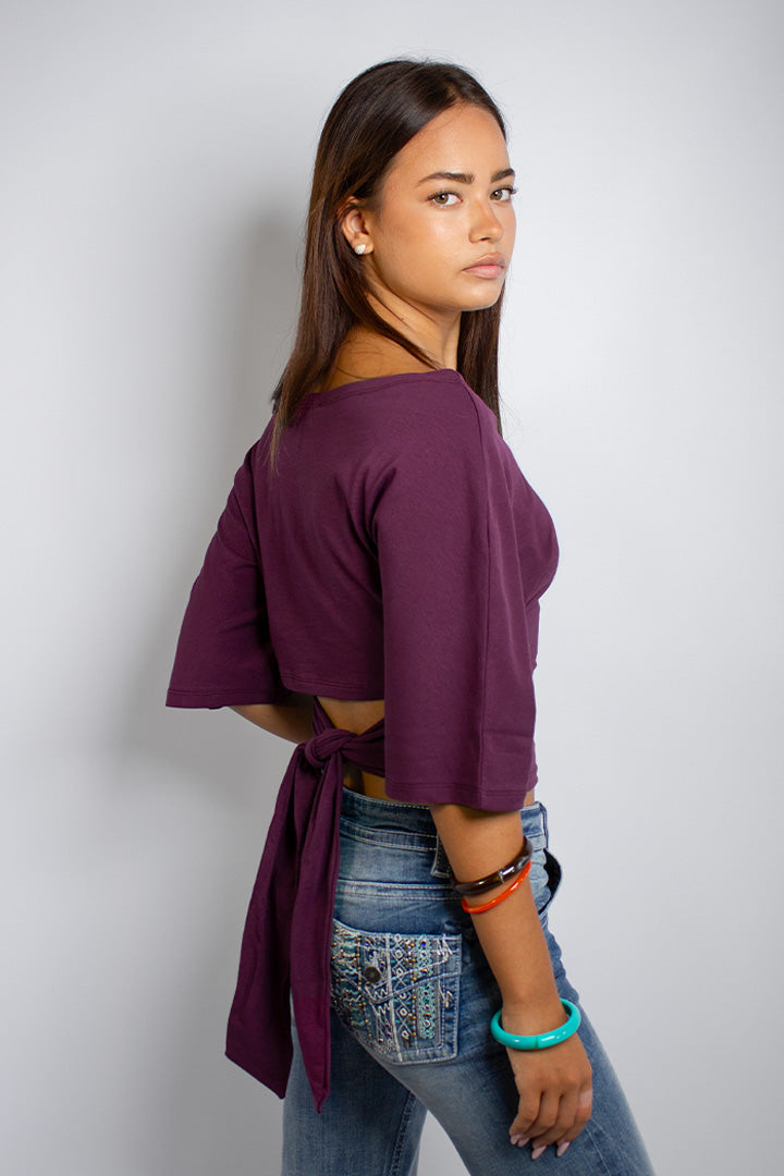 T-shirt with back lacing | Subdued