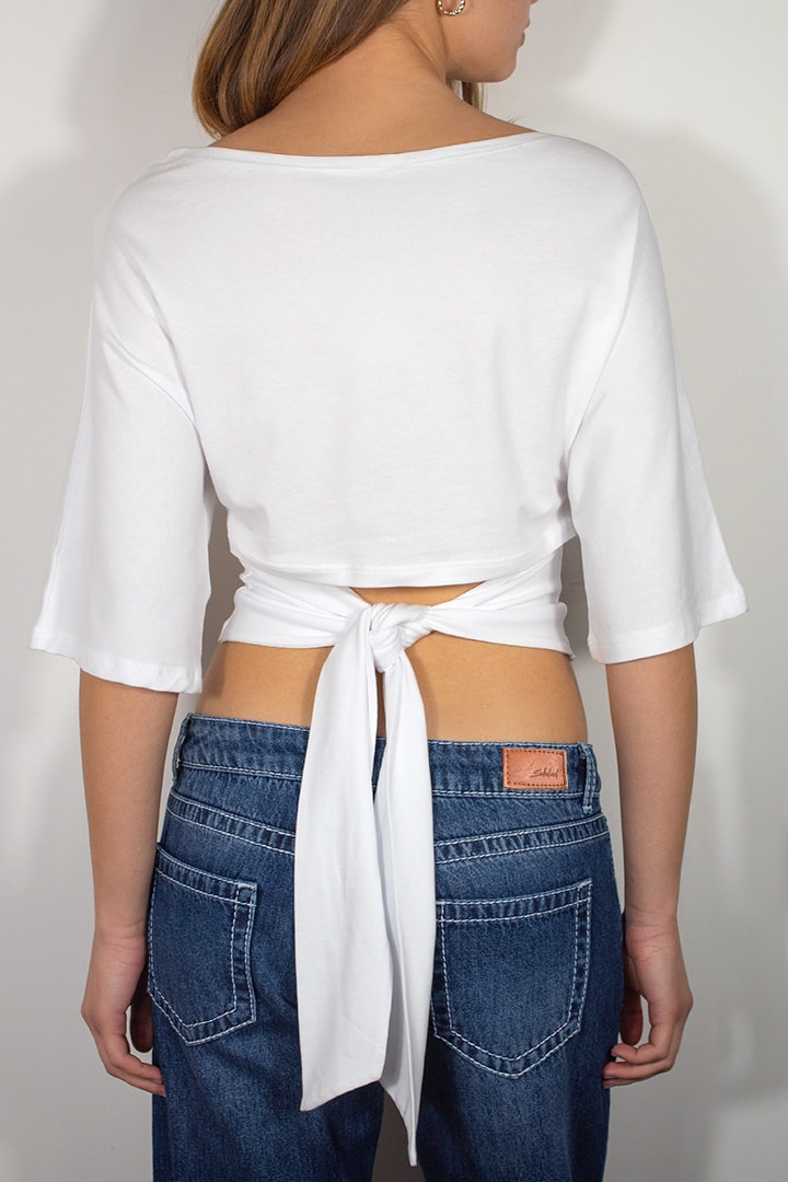 T-shirt with back lacing | Subdued