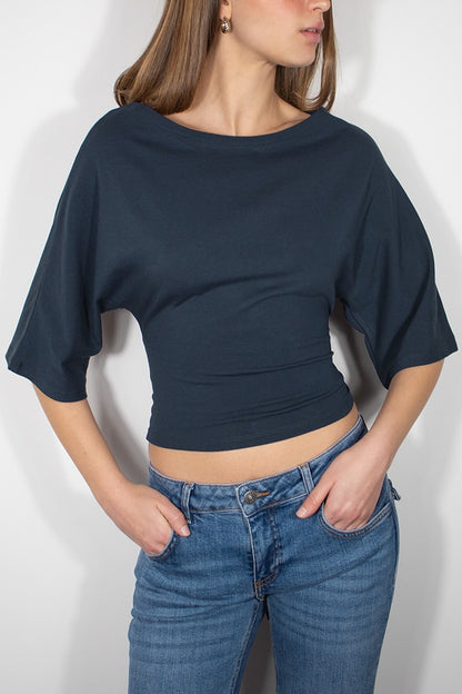 T-shirt with back lacing | Subdued