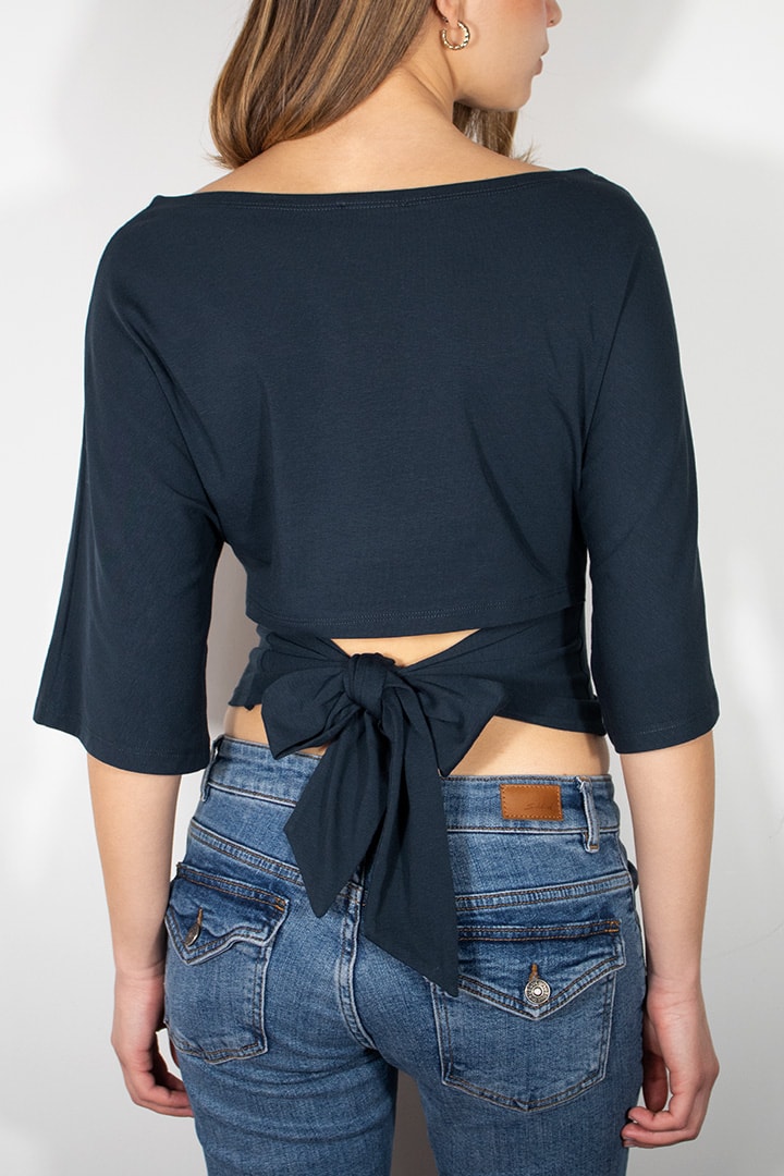 T-shirt with back lacing | Subdued