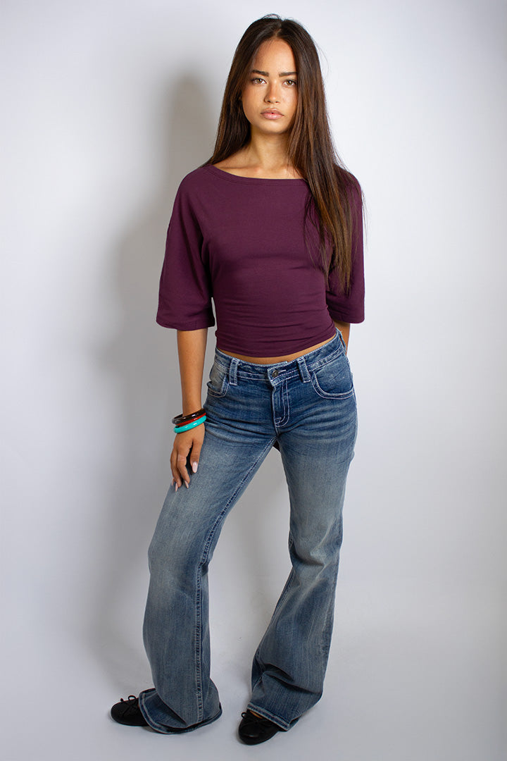 T-shirt with back lacing | Subdued