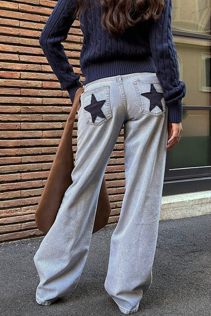 Low-rise star jeans | Subdued