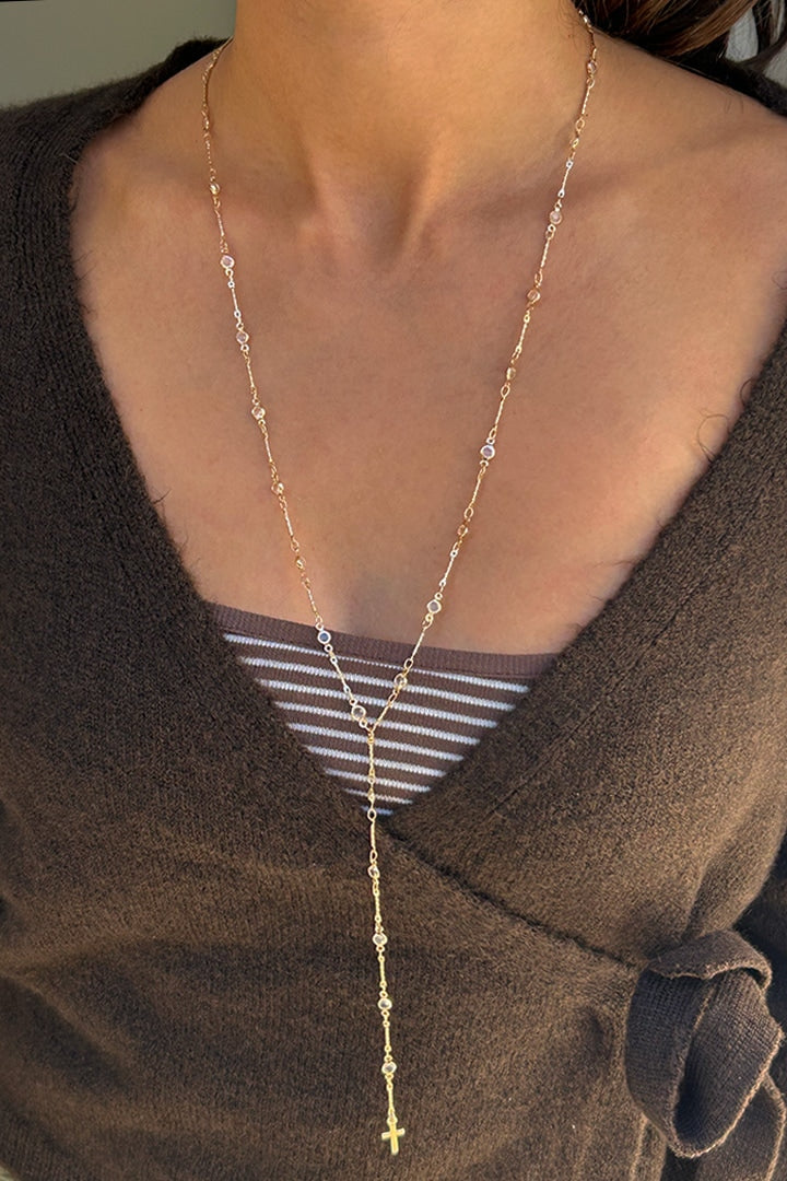 Long necklace with cross | Subdued