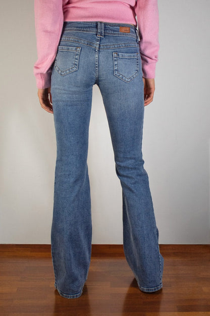Double-button flared jeans | Subdued