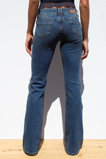 Double-button flared jeans | Subdued
