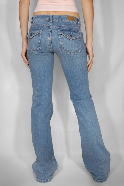 Low-waist flare jeans | Subdued