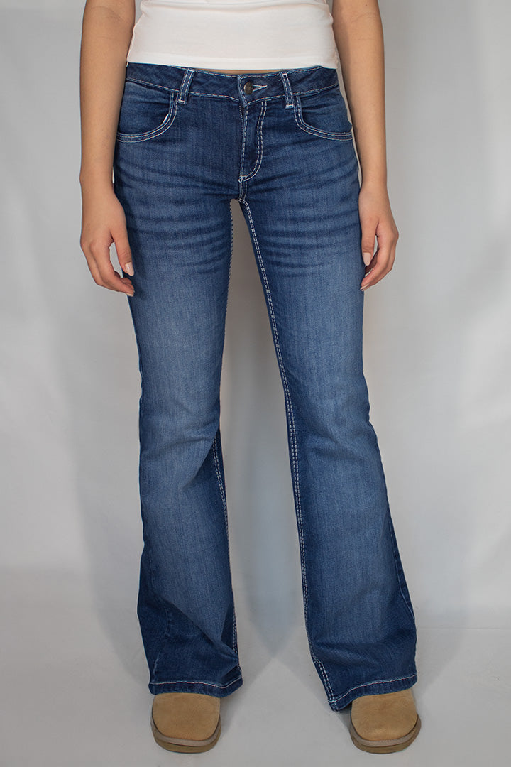 Low-waist flare jeans | Subdued