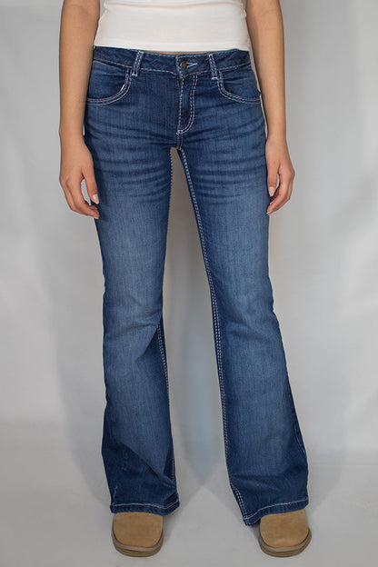 Low-waist flare jeans | Subdued