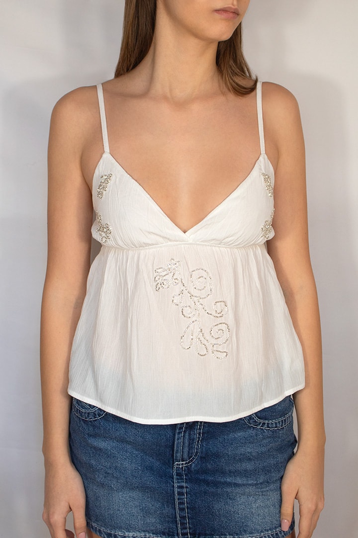 Tank top with beads | Subdued