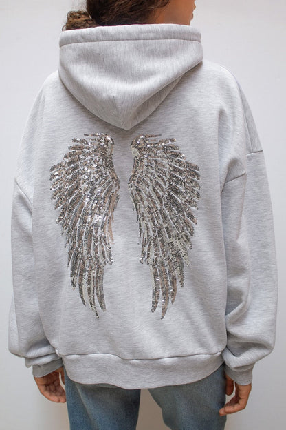 Wings sequin hoodie | Subdued