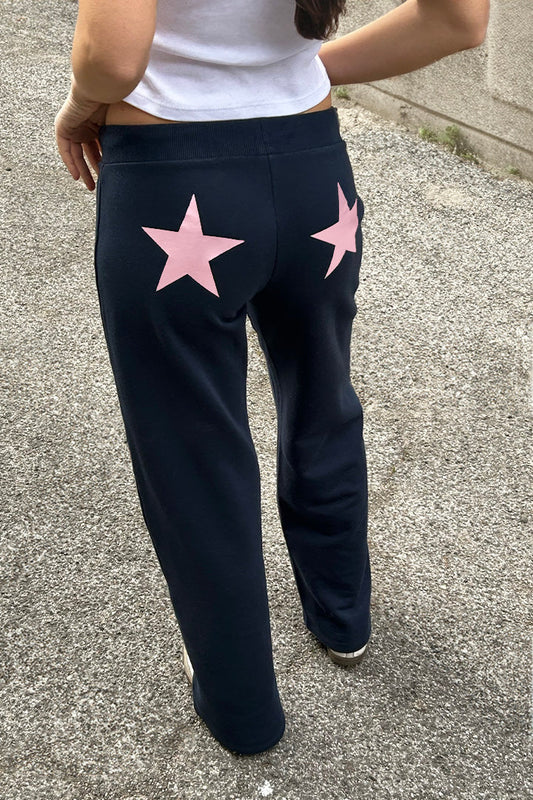 Wide-leg joggers with stars | Subdued