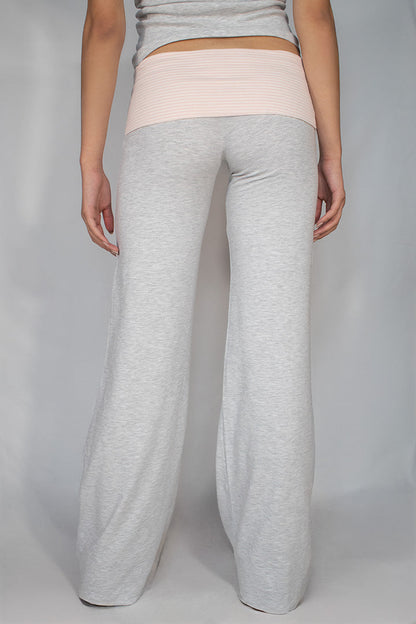 Wide-leg pants with cuffs | Subdued
