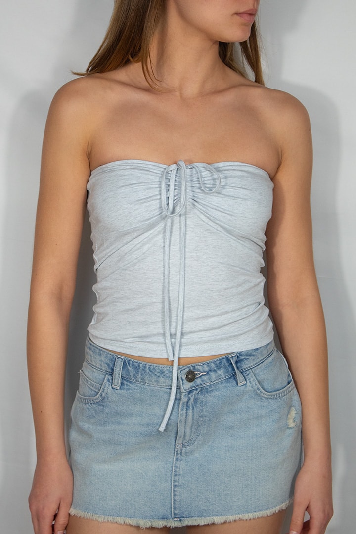 Ruched Tie-Front Top | Subdued