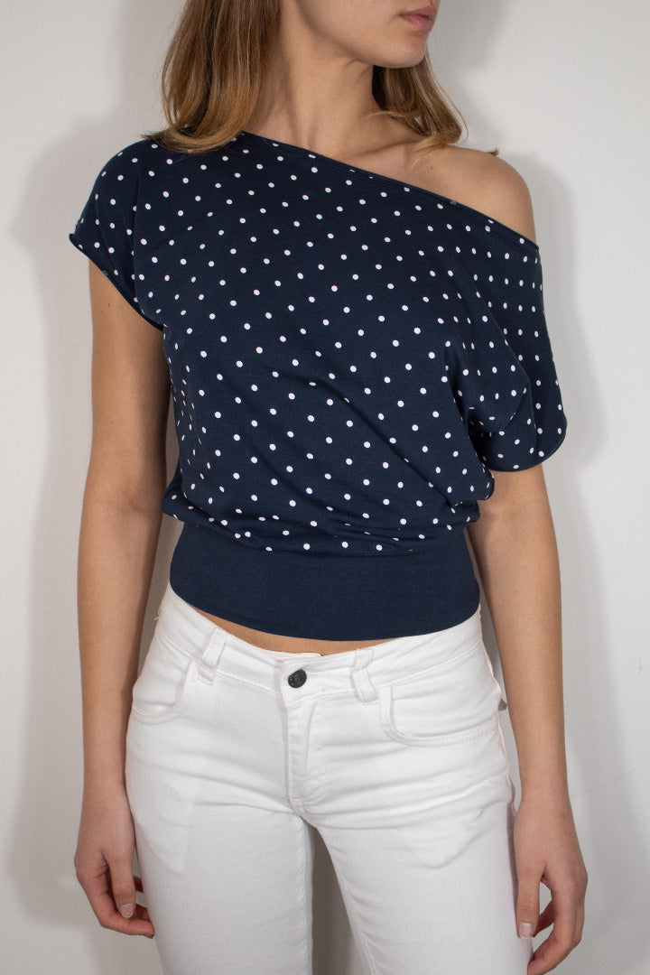 Crop boat neck T-shirt | Subdued