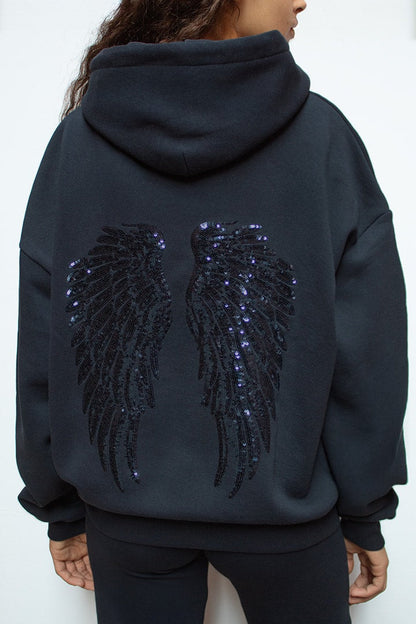 Wings sequin hoodie | Subdued