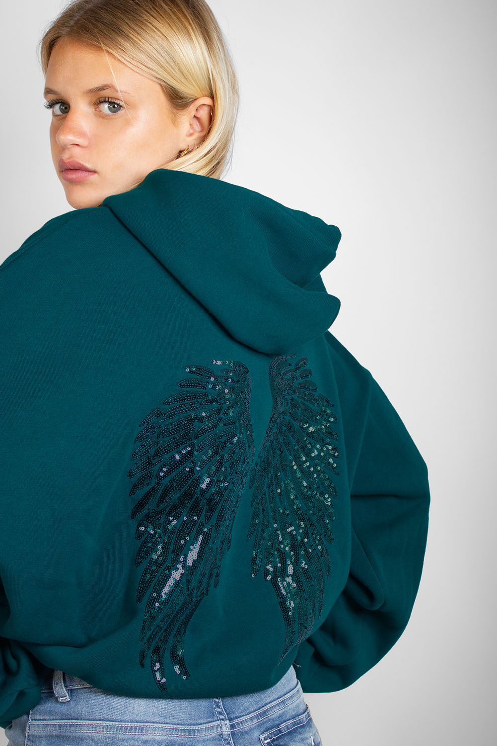 Wings sequin hoodie | Subdued