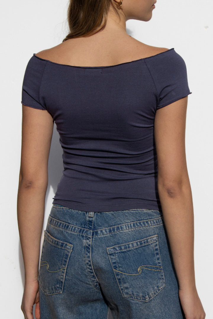 Boat neck T-shirt | Subdued