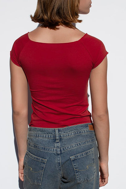 Boat neck T-shirt | Subdued
