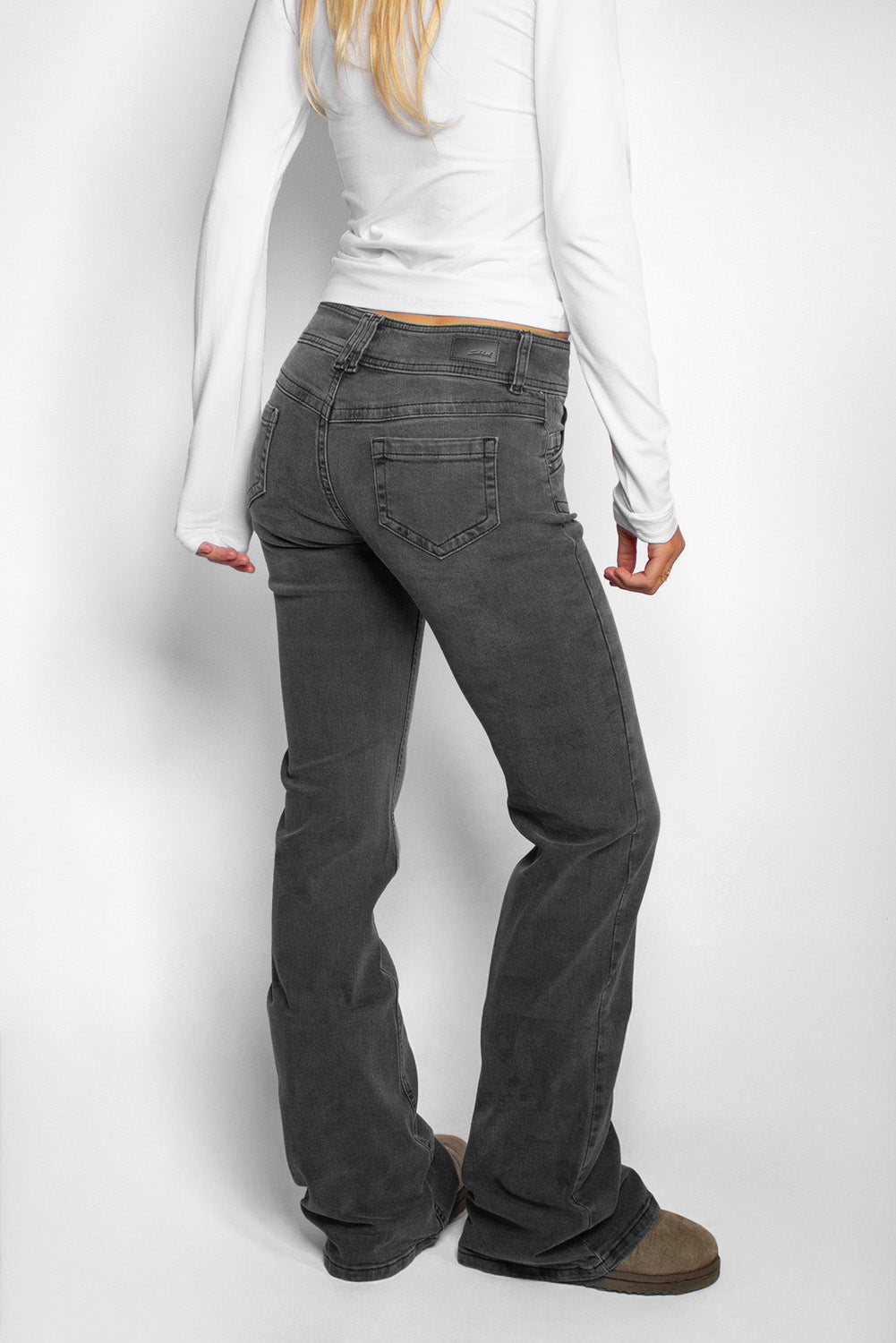 Double button flared jeans | Subdued