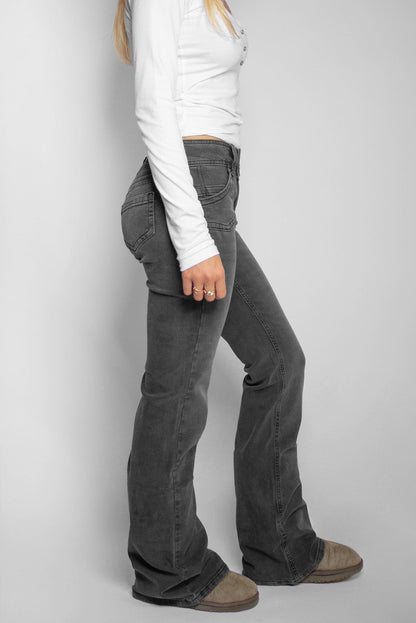 Double button flared jeans | Subdued