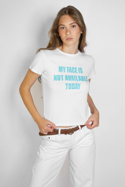 My Face Is Not Available t-shirt | Subdued