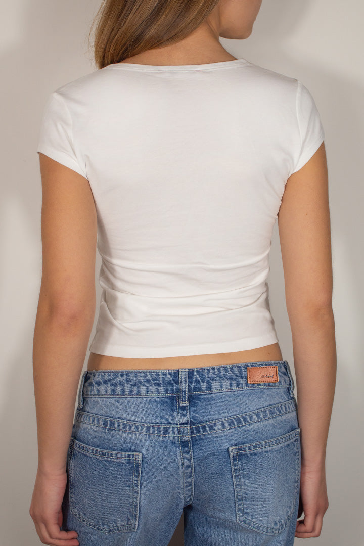 Cross-neck T-shirt | Subdued