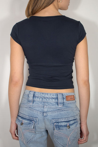 Cross-neck T-shirt | Subdued