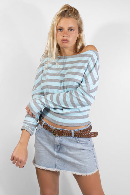 T-shirt with a boat neck | Subdued