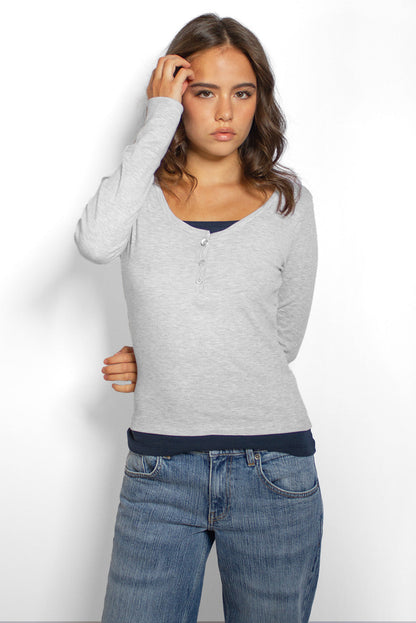 Henley long sleeve t-shirt | Subdued