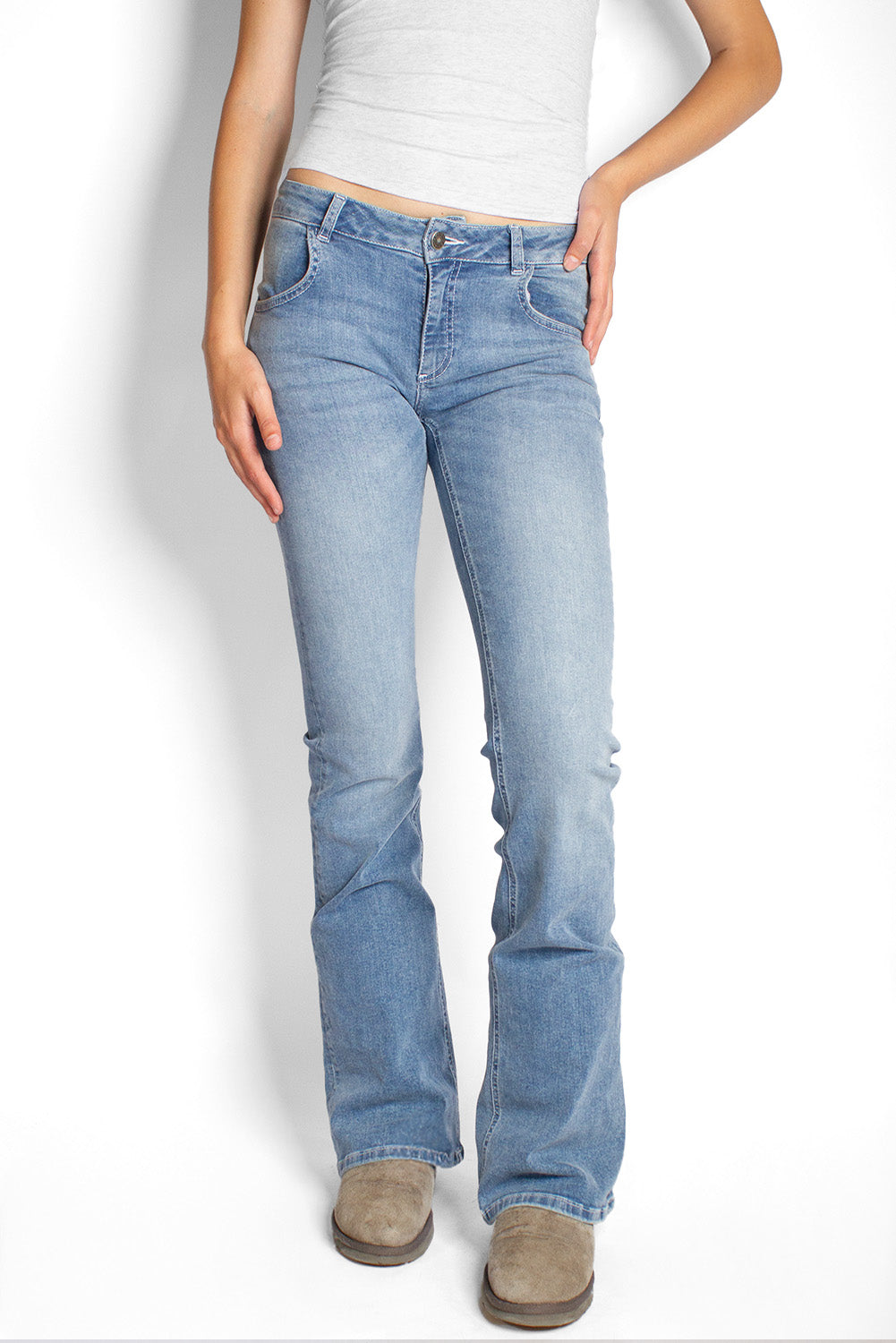 Low-waist flared jeans with wings | Subdued