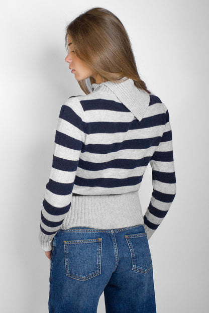 High neck sweater with buttons | Subdued