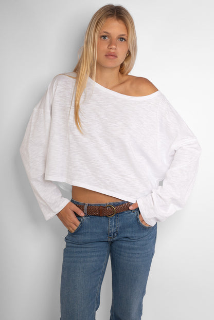 T-shirt with a boat neck | Subdued