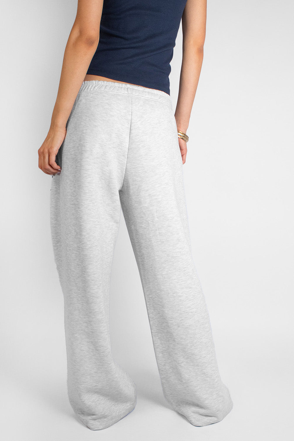 Wide-leg joggers with cross patch | Subdued