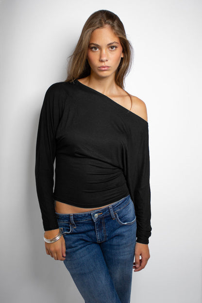 Boat-neck T-shirt | Subdued