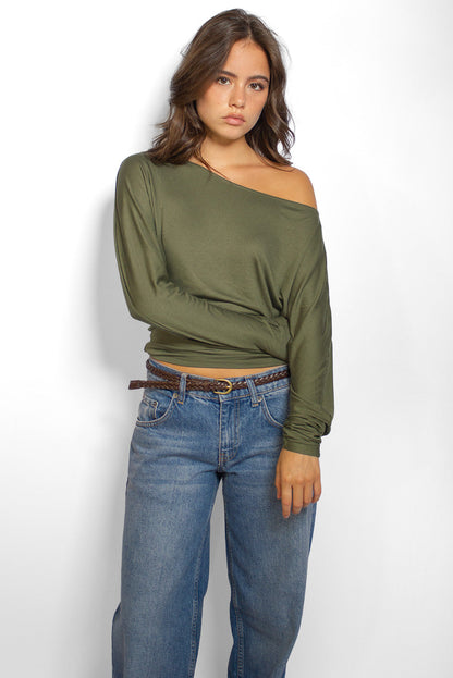 Boat-neck T-shirt | Subdued