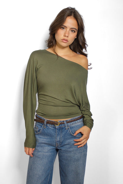Boat-neck T-shirt | Subdued