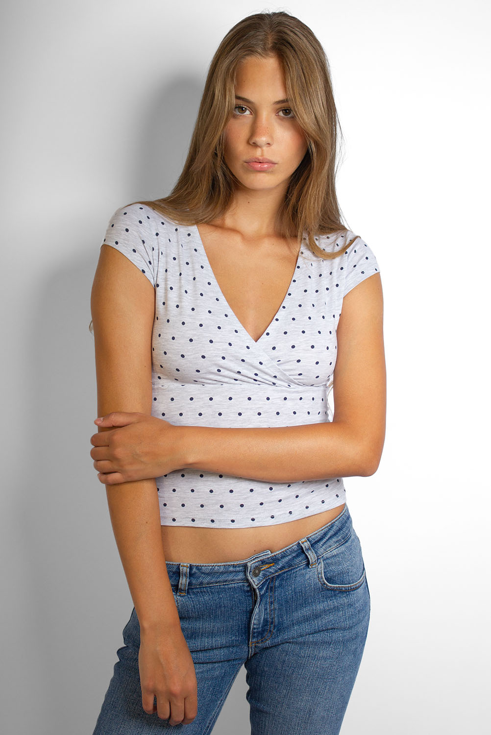Cross-neck T-shirt | Subdued